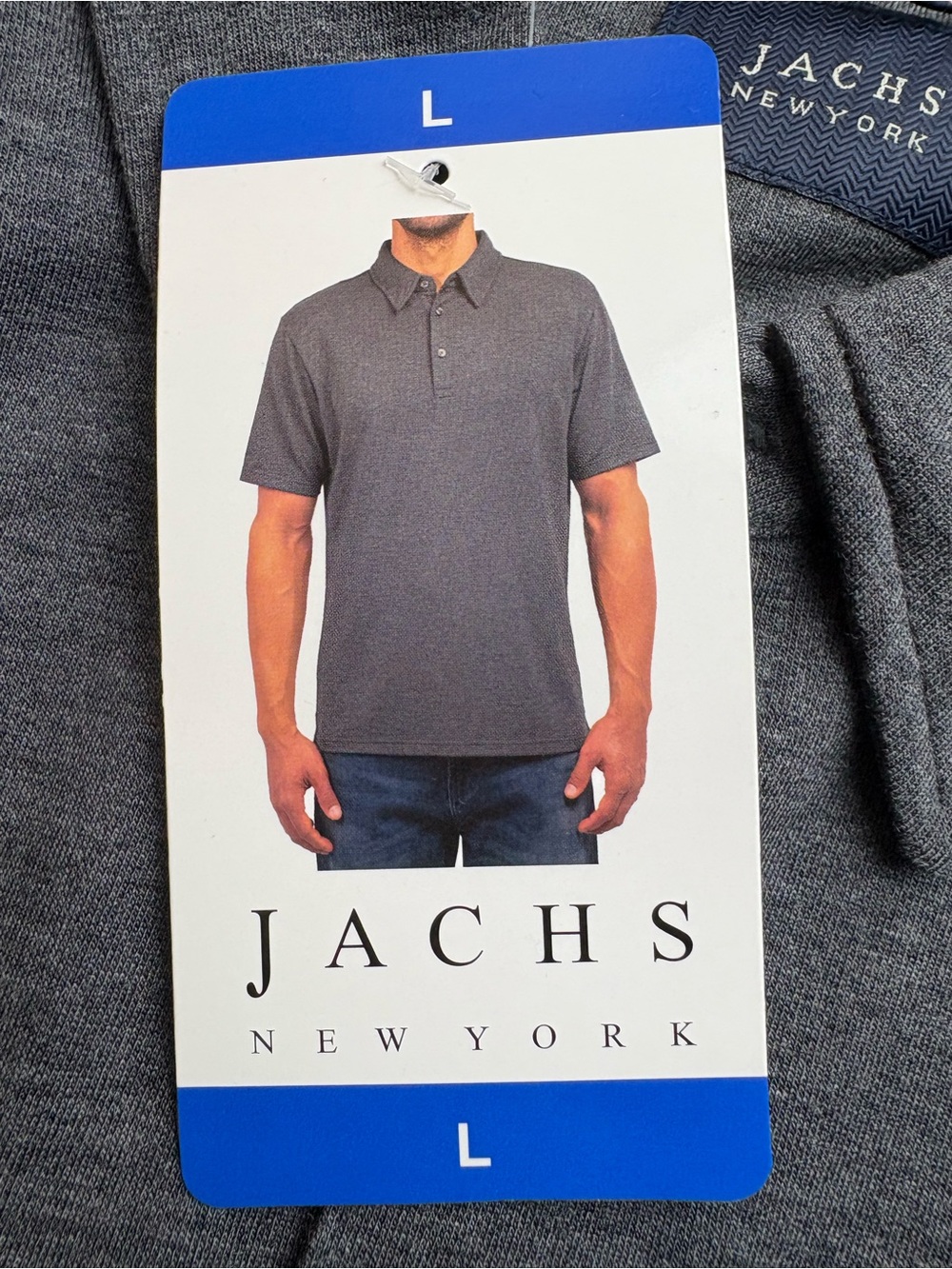 Jachs Men's Dark Gray Short‑Sleeve Polo